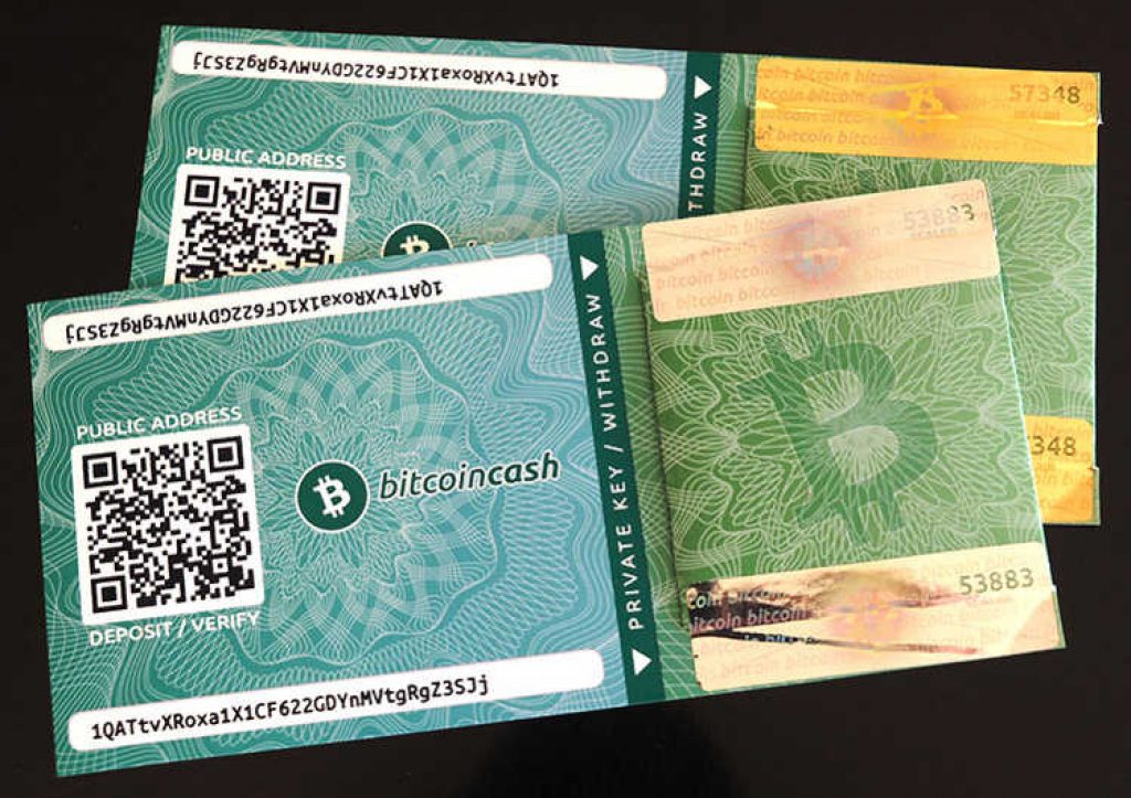 bitcoin cash paper wallet