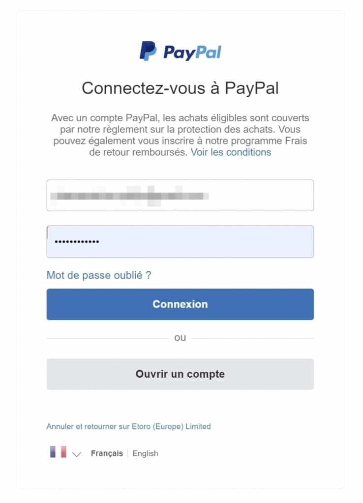 Connex PayPal eToro