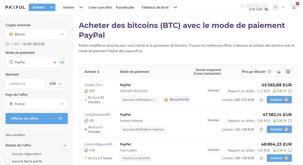 PayPal Bitcoin Paxful