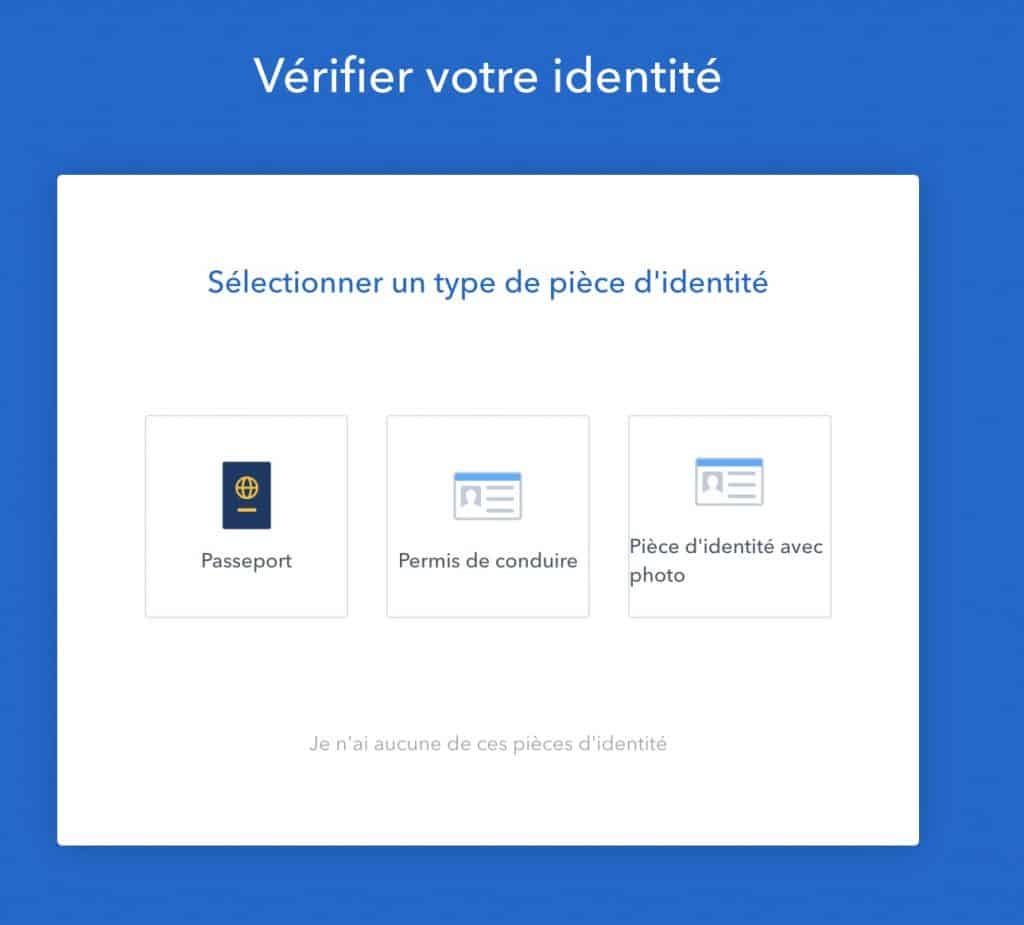 Verification identite Coinbase